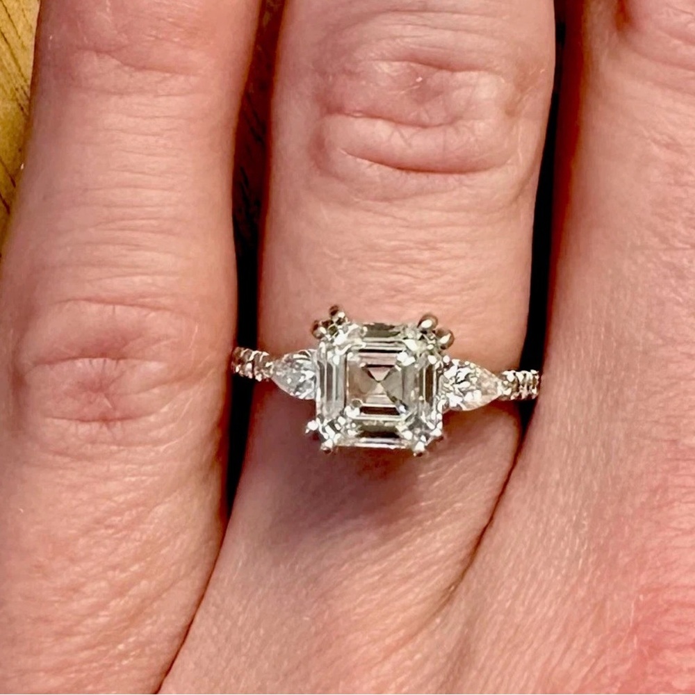 Gabriel & Co 2.63 TCW Sookie 3 Stone Diamond Engagement Ring Size 5.5 White Gold